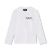 Karl Lagerfeld longsleeve din bumbac pentru copii culoarea alb