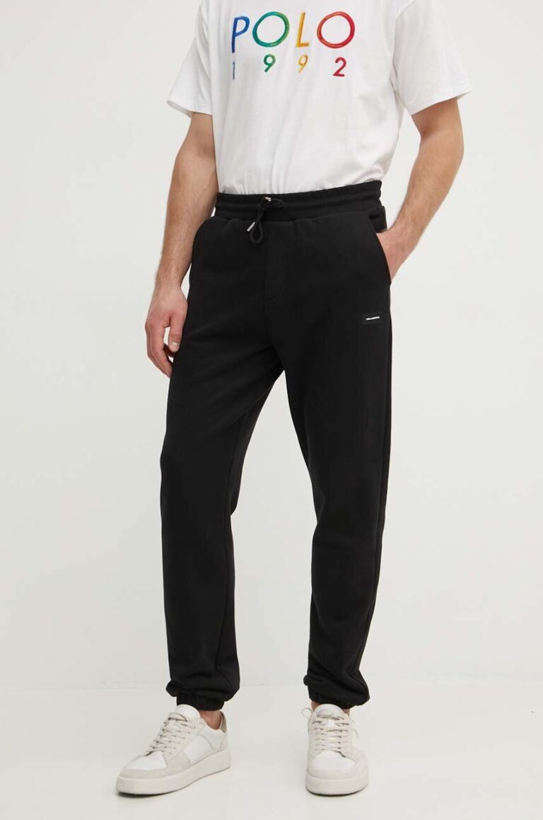 Karl Lagerfeld pantaloni de trening din bumbac culoarea negru