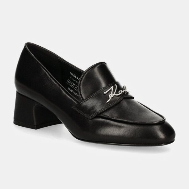 Karl Lagerfeld pantofi de piele BONNIE culoarea negru