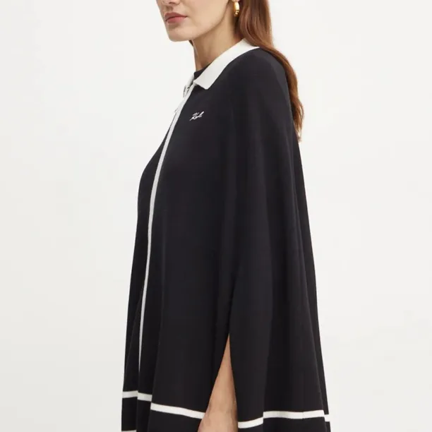 Karl Lagerfeld poncho culoarea negru