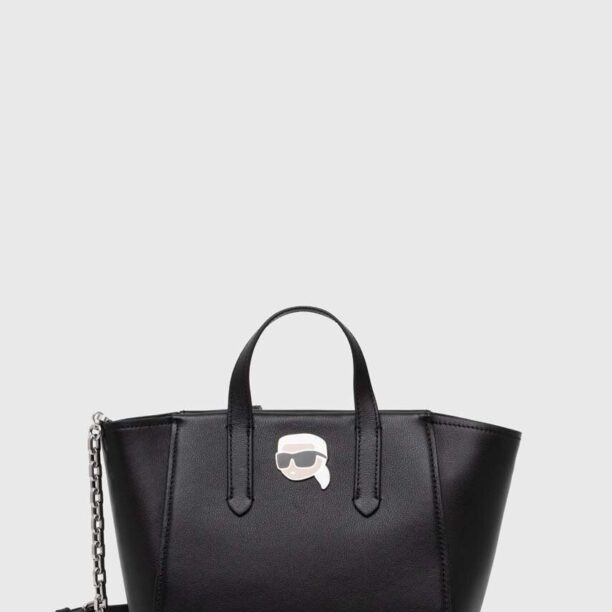 Karl Lagerfeld poseta de piele culoarea negru