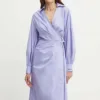 Karl Lagerfeld rochie din bumbac culoarea violet