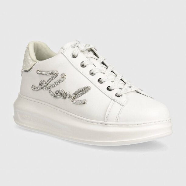 Karl Lagerfeld sneakers din piele KAPRI culoarea alb