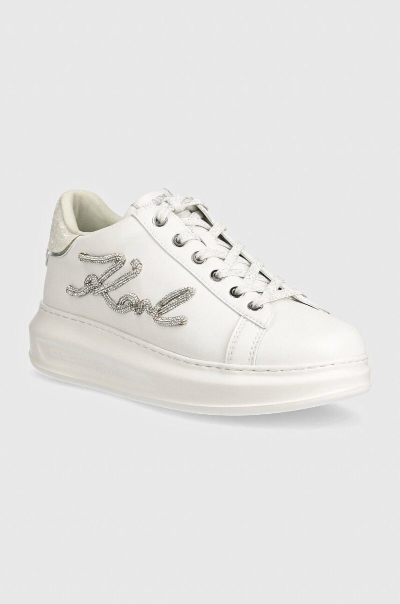 Karl Lagerfeld sneakers din piele KAPRI culoarea alb