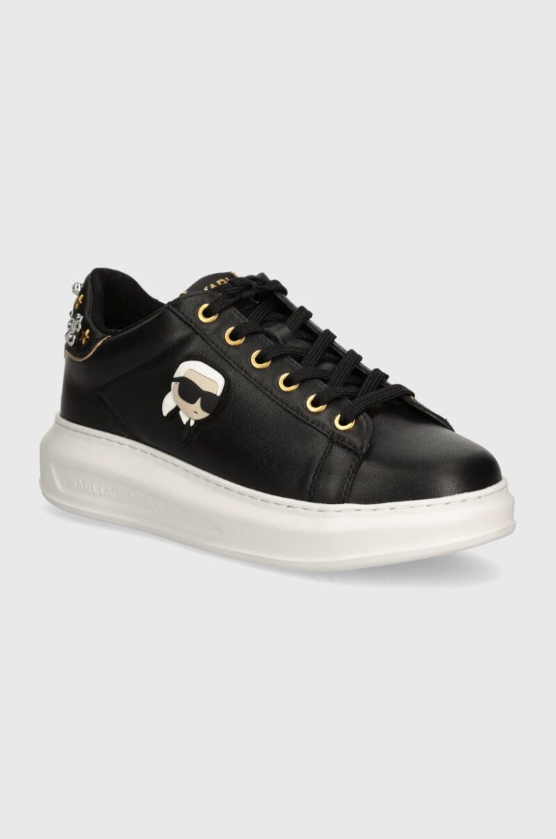 Karl Lagerfeld sneakers din piele KAPRI culoarea negru