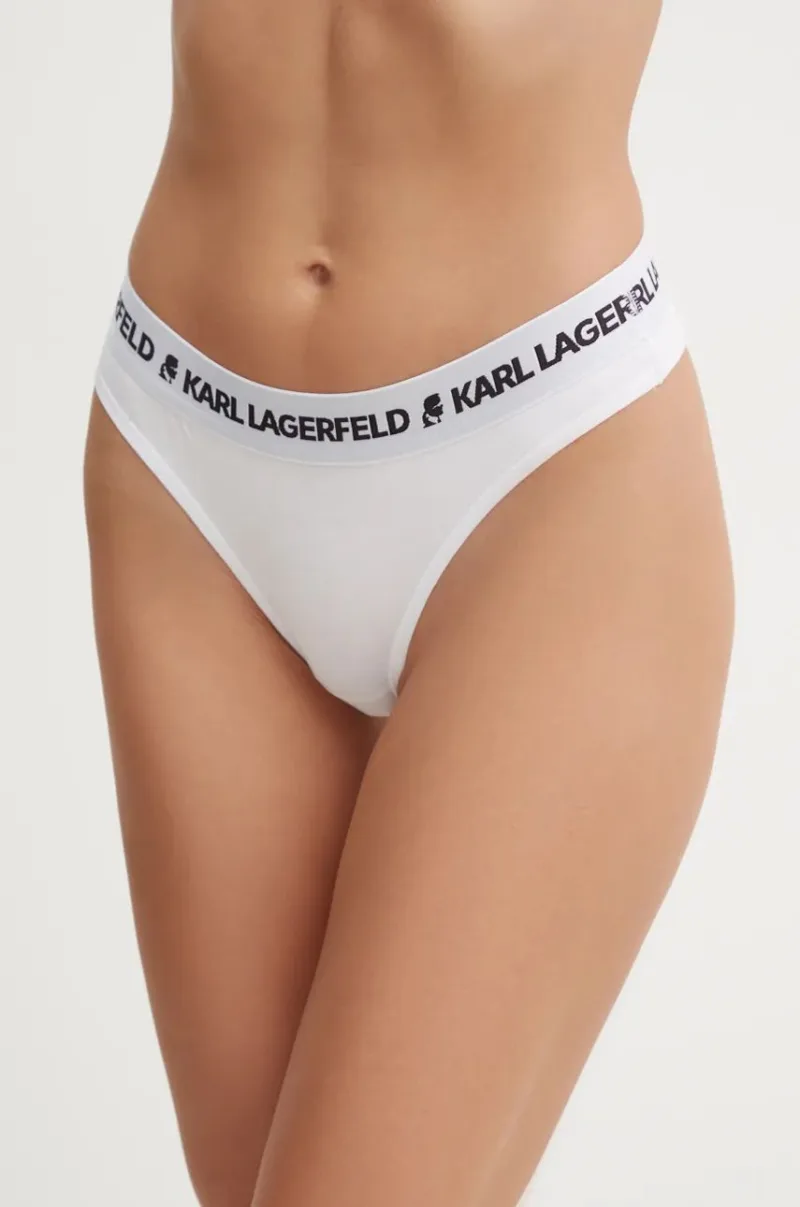 Karl Lagerfeld tanga 3-pack culoarea alb