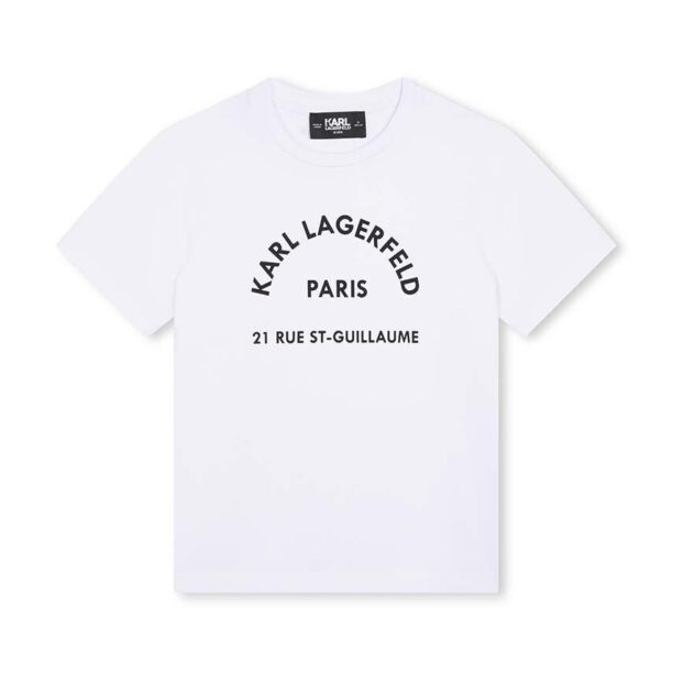 Karl Lagerfeld tricou de bumbac pentru copii culoarea alb