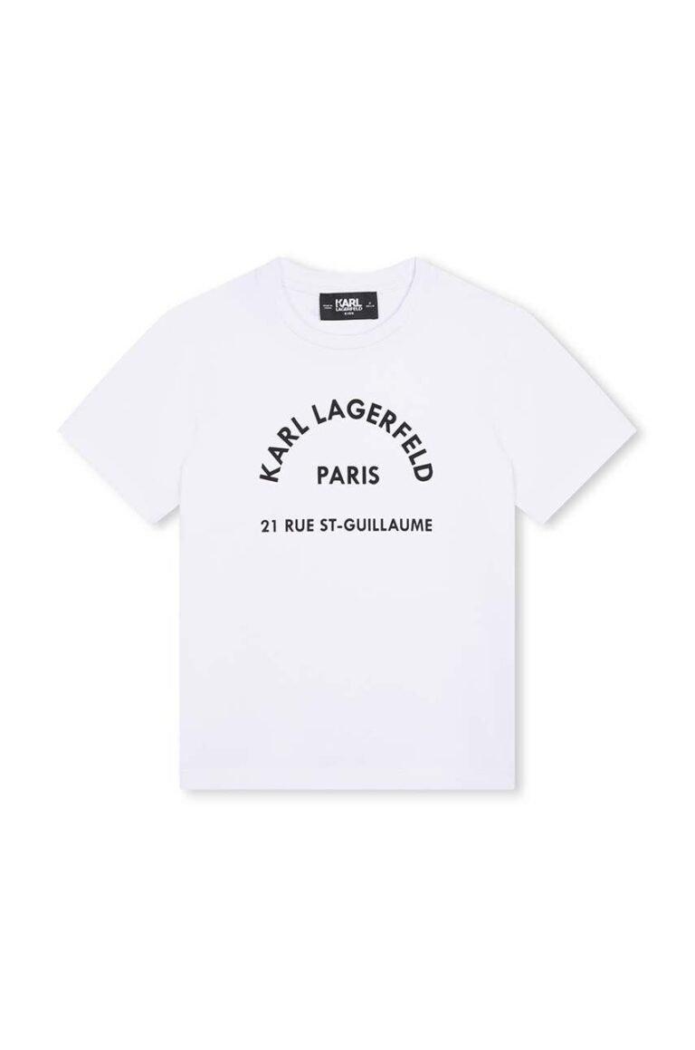 Karl Lagerfeld tricou de bumbac pentru copii culoarea alb