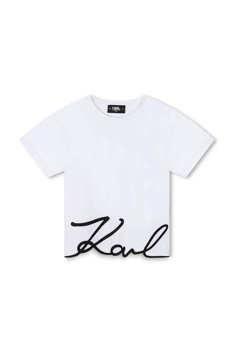 Karl Lagerfeld tricou de bumbac pentru copii culoarea alb