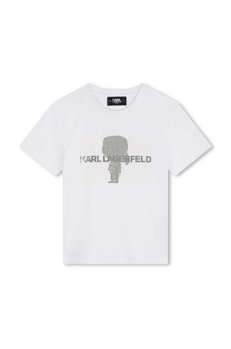 Karl Lagerfeld tricou de bumbac pentru copii culoarea alb