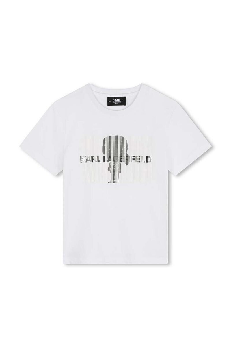 Karl Lagerfeld tricou de bumbac pentru copii culoarea alb