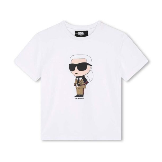 Karl Lagerfeld tricou de bumbac pentru copii culoarea alb