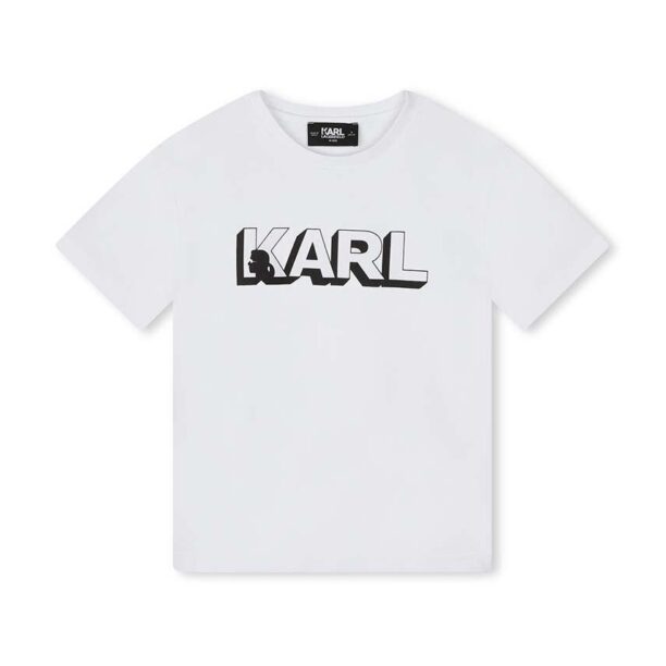 Karl Lagerfeld tricou de bumbac pentru copii culoarea alb