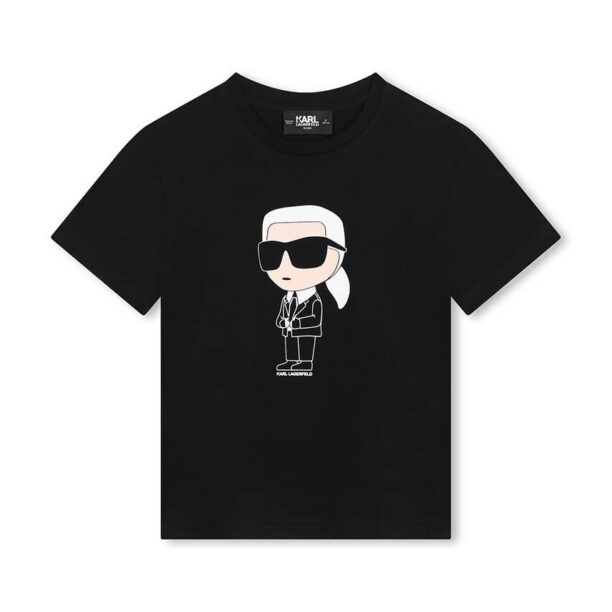 Karl Lagerfeld tricou de bumbac pentru copii culoarea negru