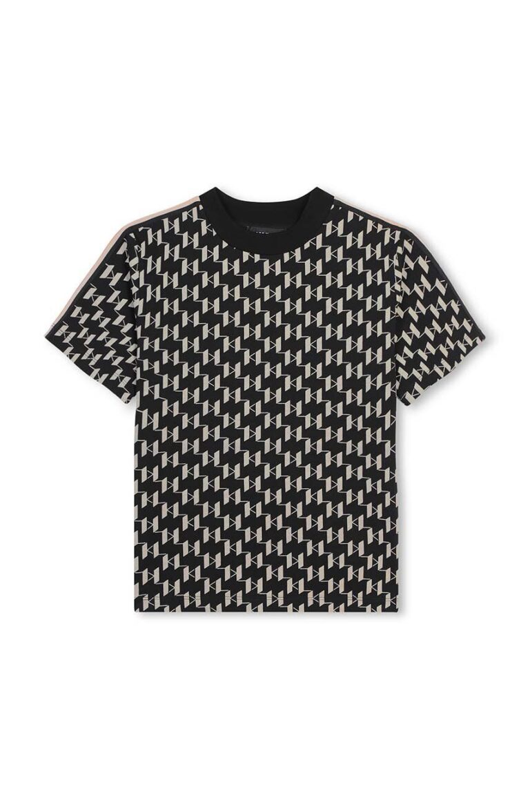 Karl Lagerfeld tricou de bumbac pentru copii culoarea negru