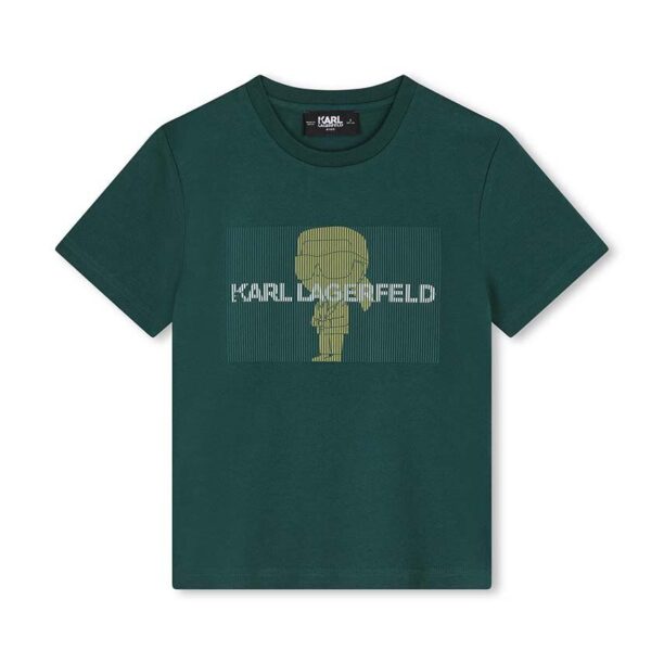 Karl Lagerfeld tricou de bumbac pentru copii culoarea verde