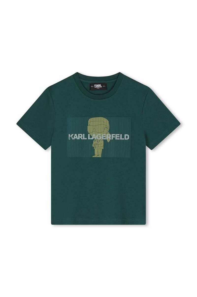 Karl Lagerfeld tricou de bumbac pentru copii culoarea verde