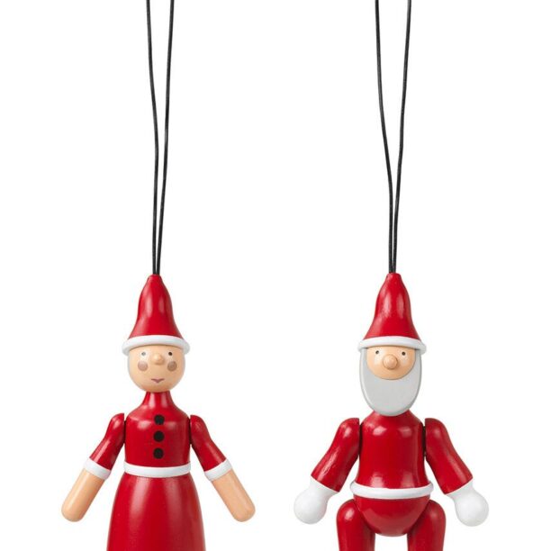 Kay Bojesen ornament pentru pomul de crăciun Santa Claus and Santa Clara 2-pack