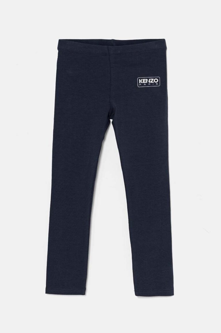 Kenzo Kids leggins copii culoarea albastru marin