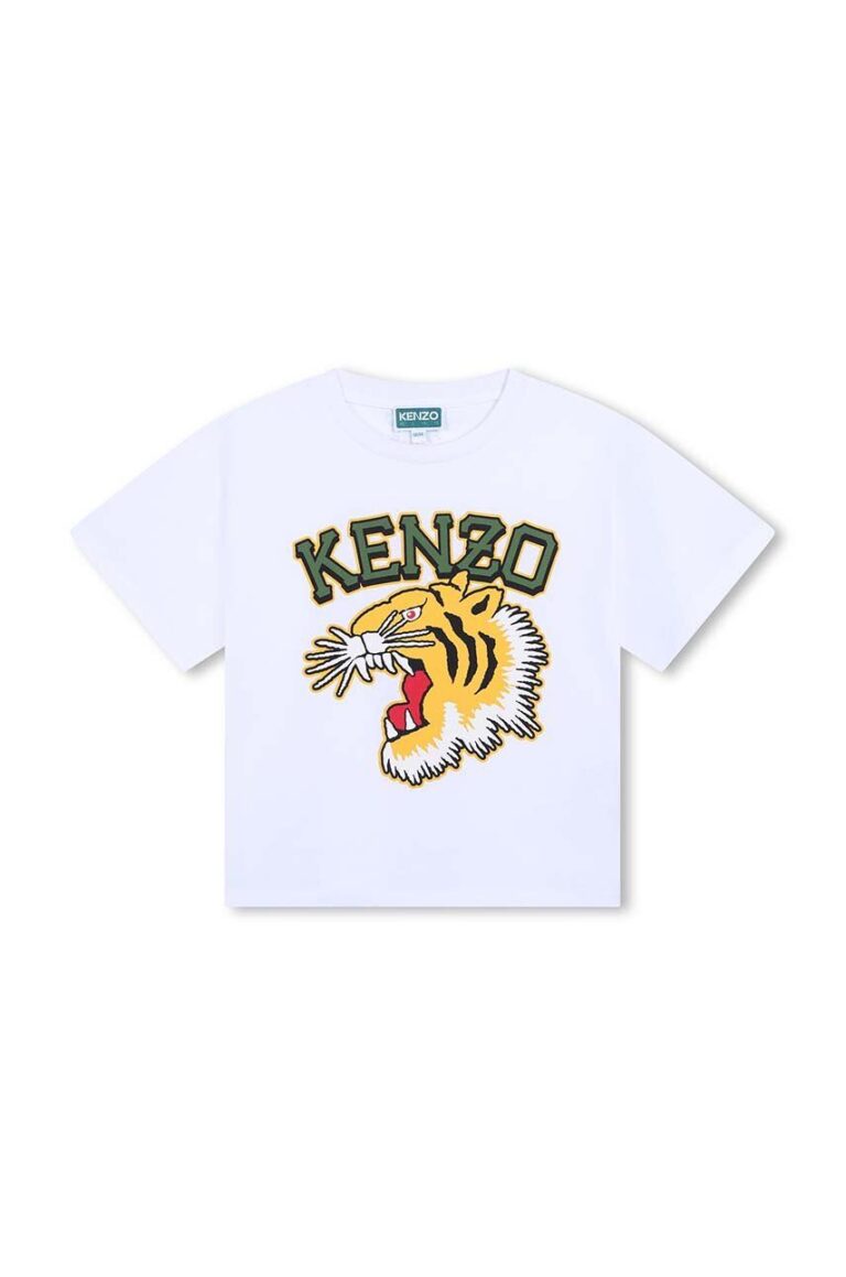 Kenzo Kids tricou de bumbac pentru copii culoarea alb