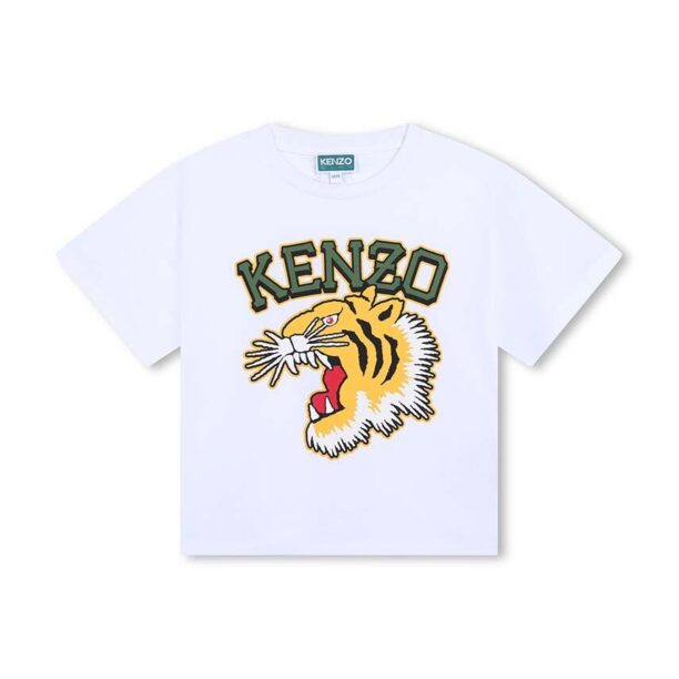 Kenzo Kids tricou de bumbac pentru copii culoarea alb