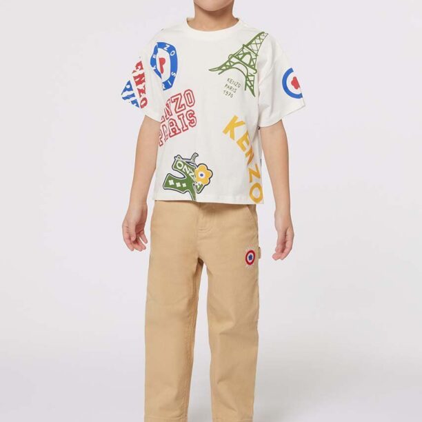 Kenzo Kids tricou de bumbac pentru copii culoarea alb