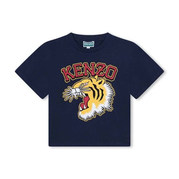 Kenzo Kids tricou de bumbac pentru copii culoarea albastru marin