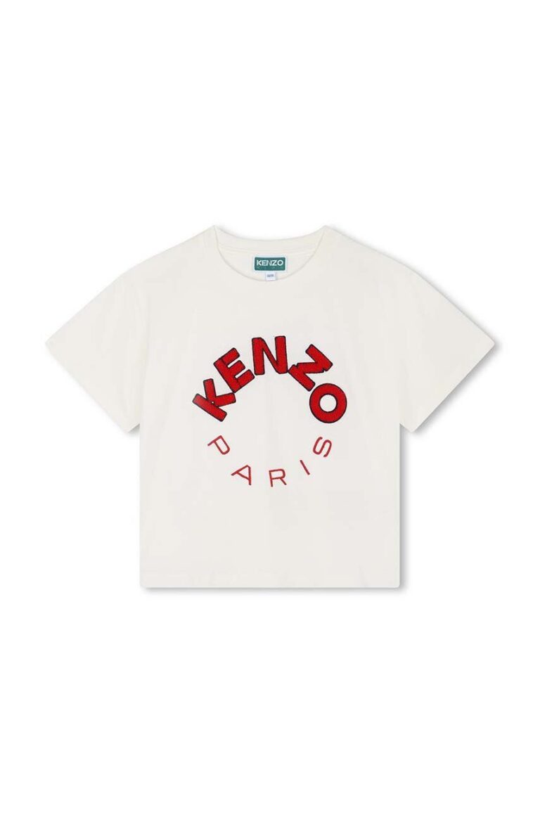 Kenzo Kids tricou de bumbac pentru copii culoarea bej