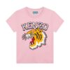 Kenzo Kids tricou de bumbac pentru copii culoarea roz