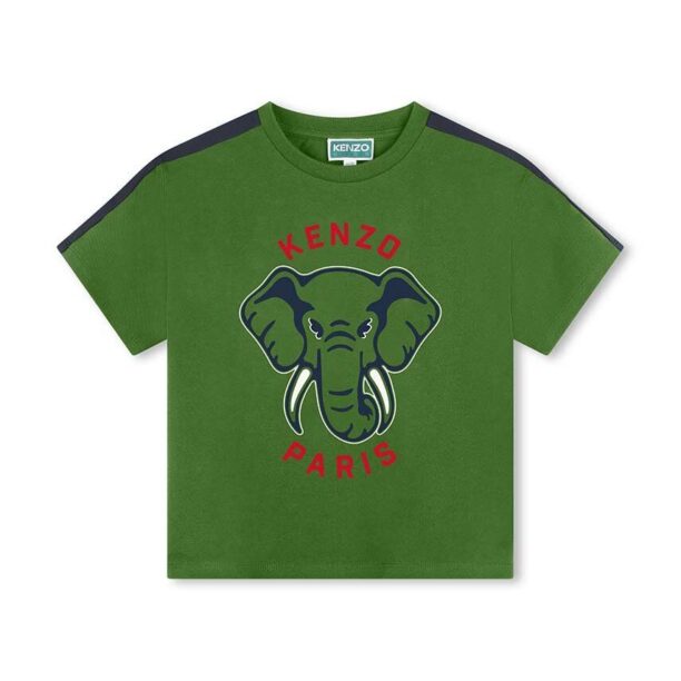 Kenzo Kids tricou de bumbac pentru copii culoarea verde