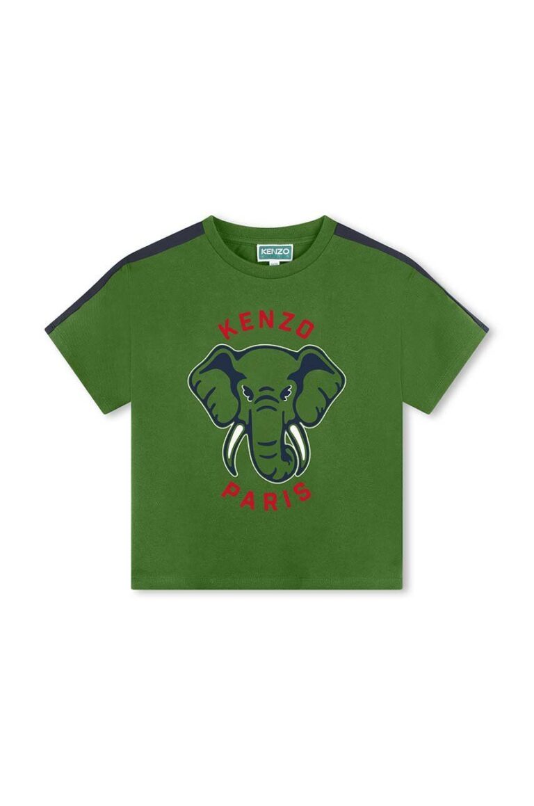 Kenzo Kids tricou de bumbac pentru copii culoarea verde