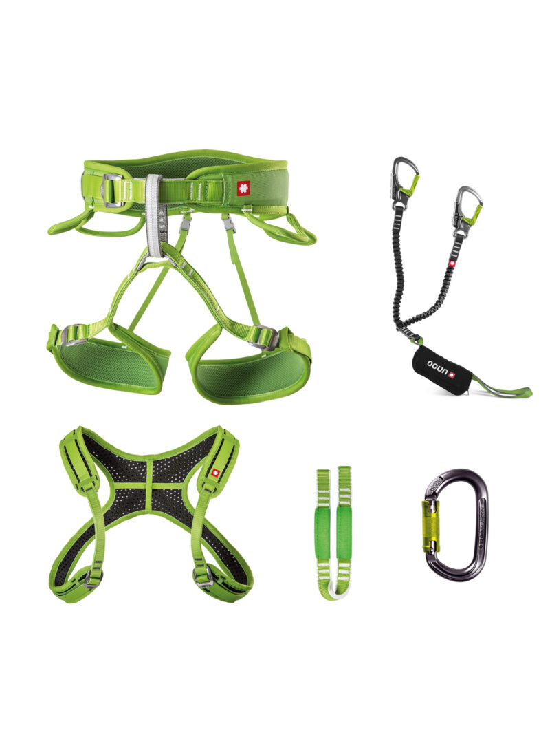 Kit de via ferrata Ocun Via Ferrata Twist + Chest Set - green