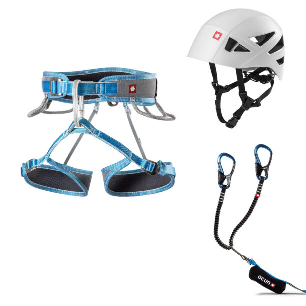 Kit via ferrata Ocun Via Ferrata Twist Tech Eco Captur Pro Swivel Shard Set - grey/blue