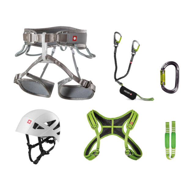 Kit via ferrata Ocun Via Ferrata Twist+Chest Shard Set - green