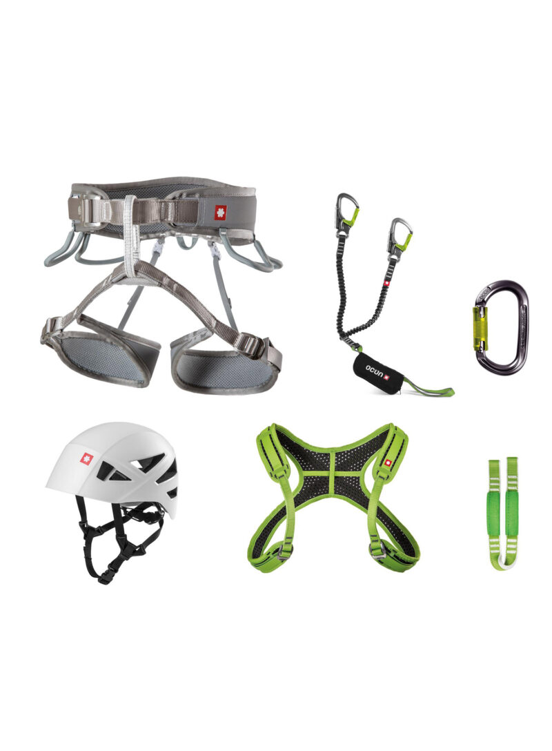 Kit via ferrata Ocun Via Ferrata Twist+Chest Shard Set - green