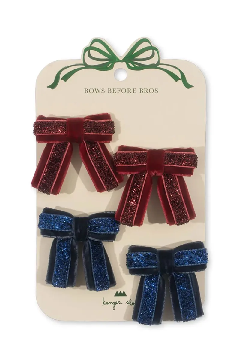 Konges Sløjd agrafe de par copii 4 PACK VELVET BOW HAIR CLIPS 4-pack KS101878