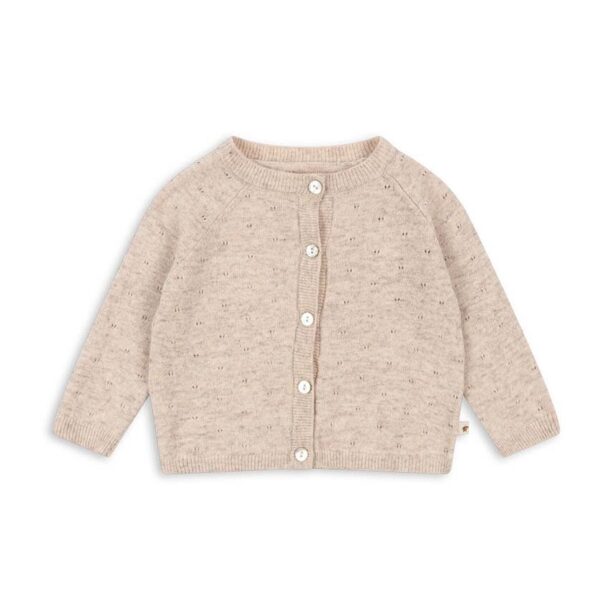 Konges Sløjd cardigan de lână pentru copii MINO KNIT CARDIGAN culoarea bej