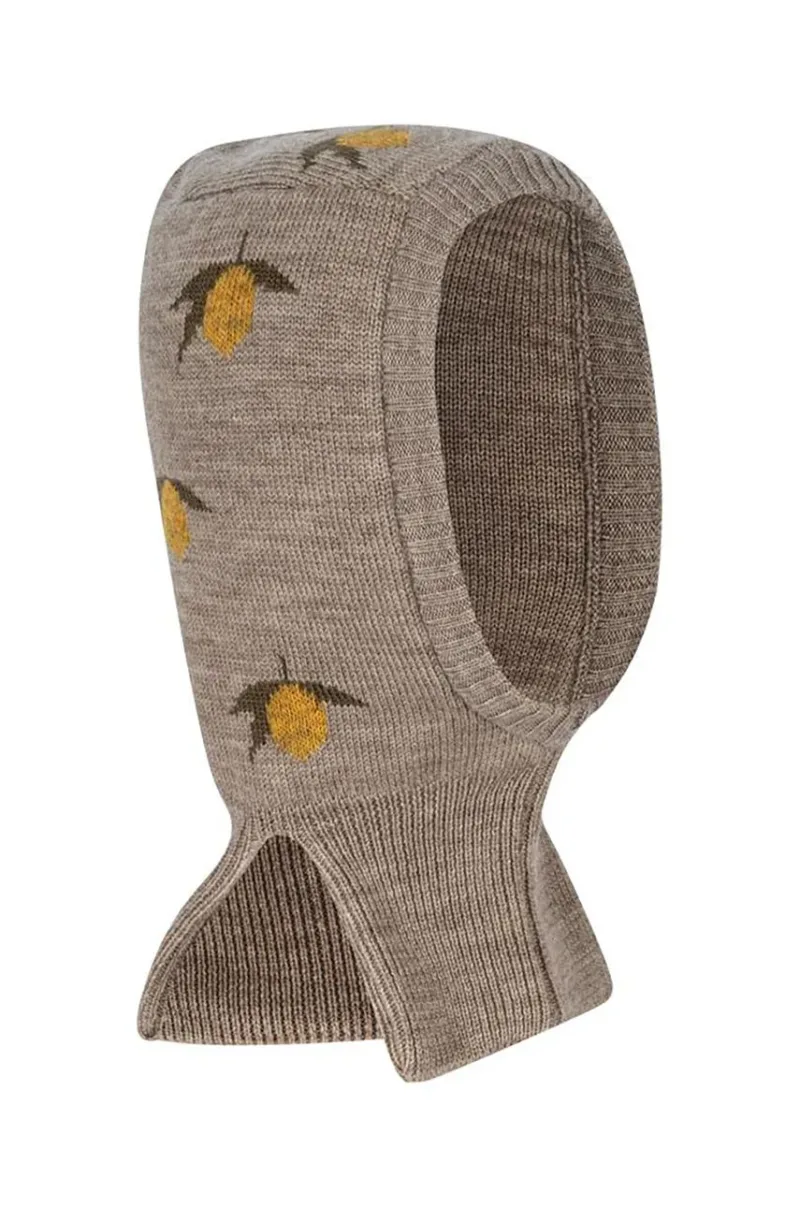 Konges Sløjd fular circular din lână pentru copii BELOU LEMON KNIT BALACLAVA culoarea gri