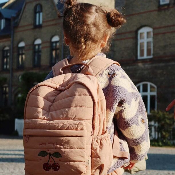 Konges Sløjd ghiozdan copii JUNO QUILTED BACKPACK MIDI culoarea portocaliu