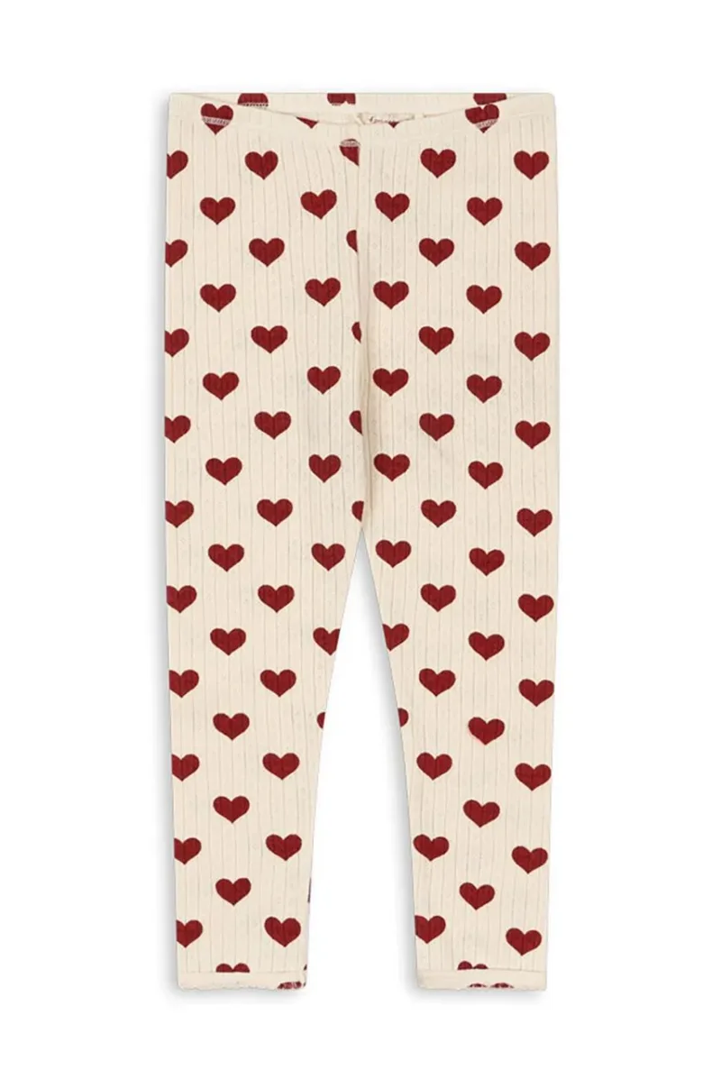 Konges Sløjd leggins din bumbac pentru copii MINNIE PANTS GOTS culoarea bej