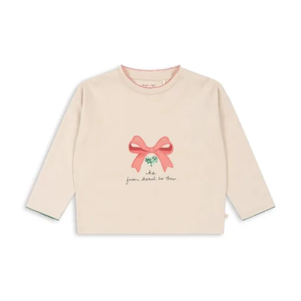 Konges Sløjd longsleeve din bumbac pentru copii LIN LS TEE GOTS culoarea bej