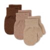 Konges Sløjd manusi cu un amestec de lana pentru copii FILLA MITTENS 3-pack culoarea bej