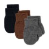 Konges Sløjd manusi cu un amestec de lana pentru copii FILLA MITTENS 3-pack culoarea gri