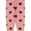 Konges Sløjd pantaloni de trening din bumbac pentru copii LAPIS KNIT PANTS culoarea roz