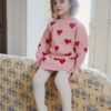 Konges Sløjd rochie din bumbac pentru copii LAPIS KNIT DRESS culoarea roz