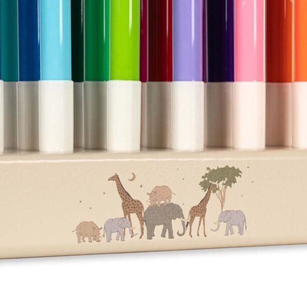 Konges Sløjd set de markere MARKERS IN WOODEN BLOCK 24 PCS FSC 24-pack KS101597 preţ