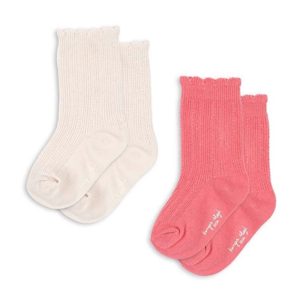 Konges Sløjd sosete copii 2 PACK POINTELLE SOCKS 2-pack culoarea roz