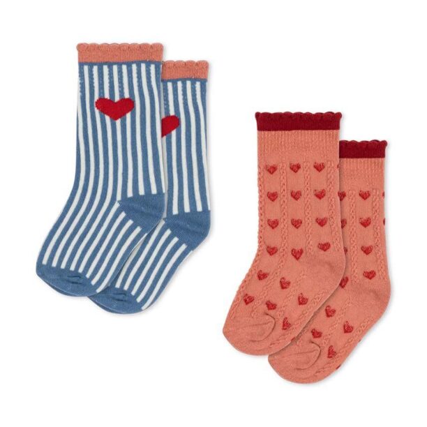 Konges Sløjd sosete copii JAQUARD SOCKS 2-pack culoarea rosu