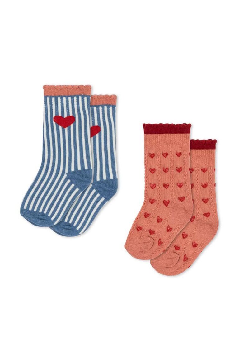 Konges Sløjd sosete copii JAQUARD SOCKS 2-pack culoarea rosu