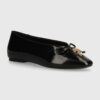 Kurt Geiger London balerini de piele Sloane Eagle Ballerina culoarea negru